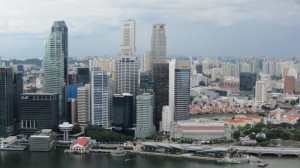Vaizdas iš apžvalgos aikštelės į Singapūrą