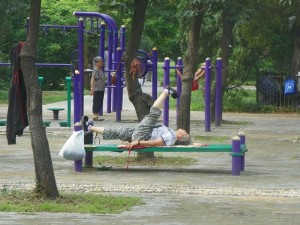 kinai parkuose daugiausia mankšinasi vyresnio amžiaus